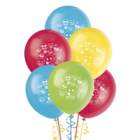 Ballons en latex Emôticones 30 cm - Qualatex - 8 pcs.