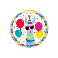 Ballon rond Lama Party 46 cm - Qualatex