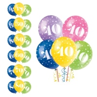 Ballons d'anniversaire assortis 30 cm - Qualatex - 5 pcs.