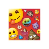 Serviettes de table Emoticone arc-en-ciel 16,5 x 16,5 cm - 16 unités