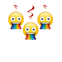 Suspenisions décoratives Rainbow Emoticons - 3 unités