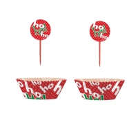 Capsules pour cupcakes avec picots de Noël - 24 pcs.