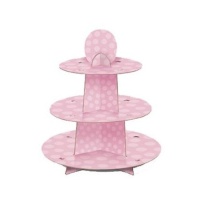 Support à cupcake rose - 29,8 x 33,8 cm