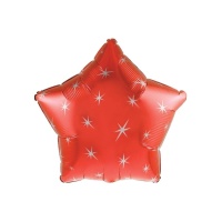 Ballon étoile avec paillettes rouges 45 cm - 1 unité