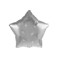 Ballon étoile argentée avec paillettes 45 cm - 1 pièce