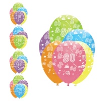 Ballons d'anniversaire couleurs assorties 30 cm - Creative Party - 6 pcs.