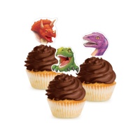 Piques à cupcake dinosaures - 12 pcs.