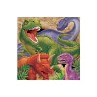 Serviettes de table dinosaures T-Rex 16,5 x 16,5 cm - 16 unités