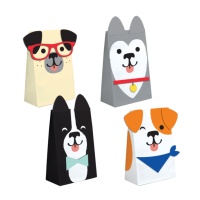 Sacs en papier assortis Petits chiens - 8 pcs.