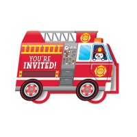 Invitations pompiers - 8 unités