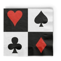 Serviettes de table Casino 16,5 x 16,5 cm - 20 pièces