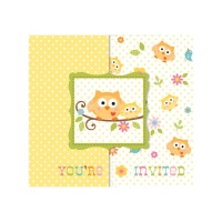 Invitations hibou - 8 unités