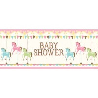 Décoration murale pour douche de bébé Carousel - 1,52 x 0,50 m