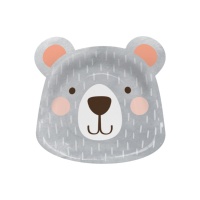 Assiettes Baby Bear 21,5 cm façonnées - 8 unités