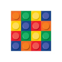 Serviettes Lego 16,5 x 16,5 cm - 16 unités