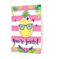 Invitations Hawaiian Pina Colada - 8 pcs.