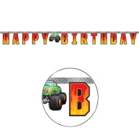 Guirlande Happy birthday monster trucks - 2,05 m