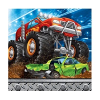 Serviettes Monster Trucks 12,5 x 12,5 cm - 16 pcs.