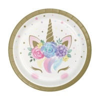 Assiettes licorne enchantée 17 cm - 8 pcs.