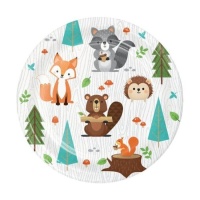 Assiettes Animaux de la forêt 17 cm - 8 pcs.