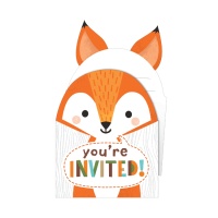 Invitations Animaux de la forêt - 8 pcs.