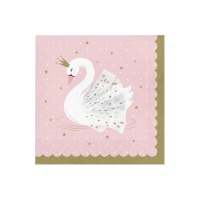 Serviettes de table Swan 16,5 x 16,5 cm - 16 pièces.