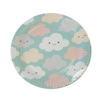 Assiettes de fête nuages 18 cm - 8 pcs.