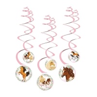 Pendentifs décoratifs en forme de cheval rose - 6 pcs.