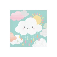 Nuages Serviettes de table avec soleil 16,5 x 16,5 cm - 16 pcs.