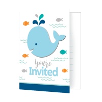 Invitations Petite Baleine - 8 pièces