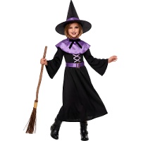 Déguisement de sorcière violet et noir pour fille