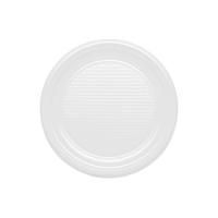 Assiettes rondes en plastique blanc de 22 cm - 10 pcs.