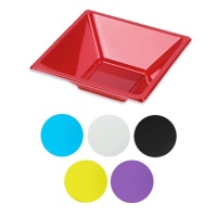 12 bols carrés en plastique coloré de 5,2 cm de côté - 12 pcs.