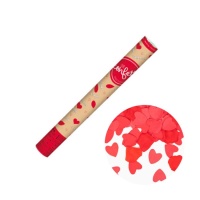 canon à confettis de 60 cm avec pétales et coeurs rouges