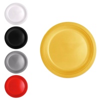 Assiettes rondes en plastique coloré de 22 cm - 12 pièces.