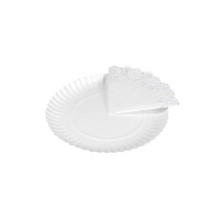 Plateau avec napperon rond blanc 21 cm - Maxi Products - 3 unités