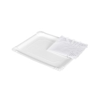 Plateau rectangulaire à napper blanc 22 x 28 cm - Maxi Products - 2 unités