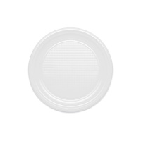 Assiettes rondes en plastique blanc de 20,5 cm - 100 pcs.