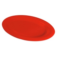Plateau ovale en plastique rouge de 48 x 36 cm - 1 pc.
