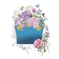 Papier sublimation sac fleur A3 bleu - Artis decor - 1 pc.