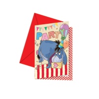 Invitations Winnie l'ourson - 6 pcs.