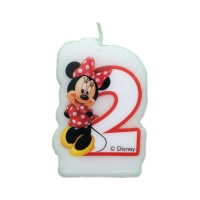Bougie Minnie Mouse numéro 2 - 4 x 7 cm - 1 pièce