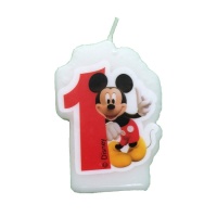 Bougie Mickey Mouse numéro 1 4 x 6,5 cm - 1 pièce