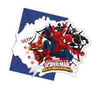 Invitations Spiderman - 6 pièces