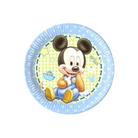 Assiettes Mickey pour bébé 23 cm - 8 pcs.