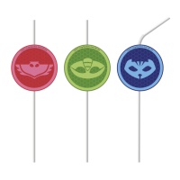 Pailles en plastique PJ Masks - 4 pcs.