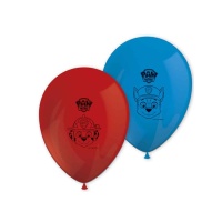 Ballons en latex Paw Patrol bleu et rouge - Procos - 8 unités