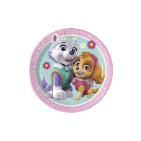 Vaisselle Paw Patrol Skye et Everest 20 cm - 8 unités