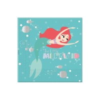 Serviettes de table La Petite Sirène 16.5 x 16.5 cm - 20 pièces