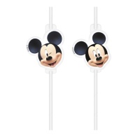 Pailles en papier Mickey Mouse - 4 pcs.